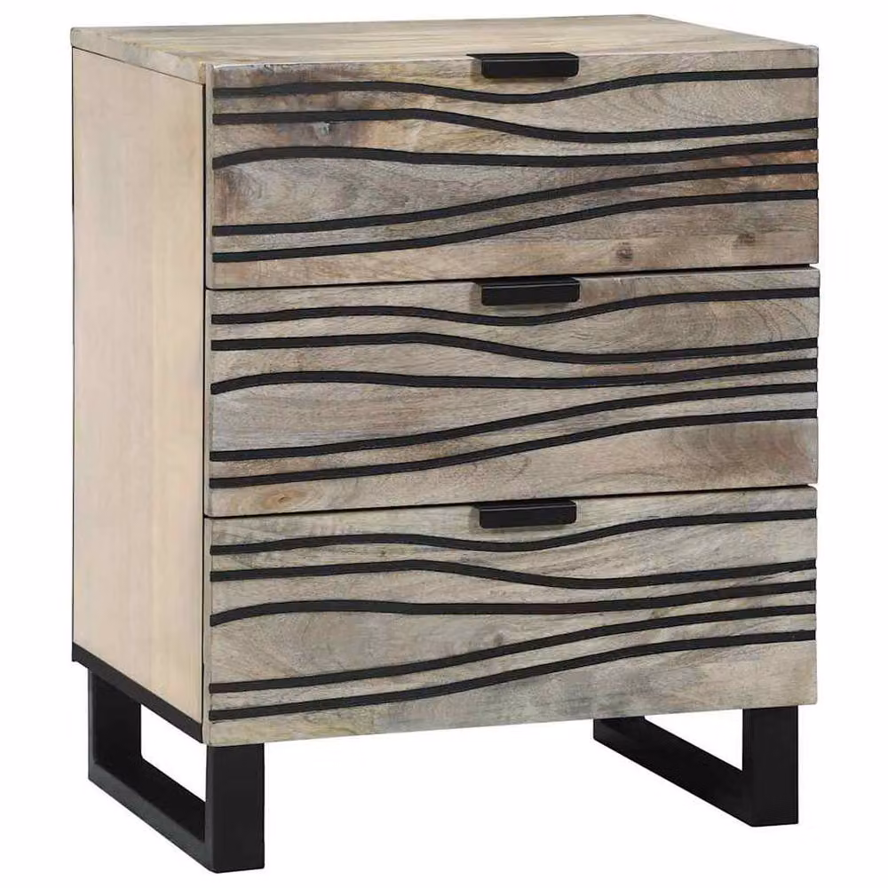 Berkfield Home Beautiful Bedside Tables with Drawer in White and Black, W/D/H: 50 x 33 x 60 cm – 2