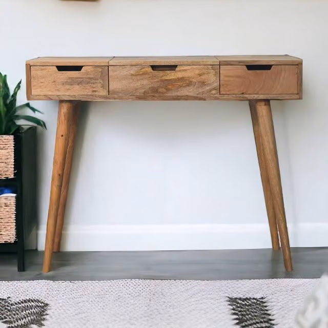 Artisan Furniture Classic Mango Wood Dressing Table in Brown, W/D/H: 100 x 40 x 78 cm