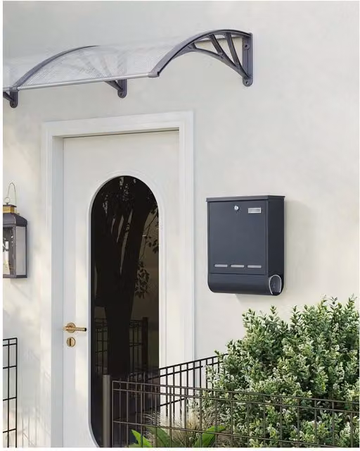 SONGMICS Wall-Mounted Letterbox in Anthracite Grey