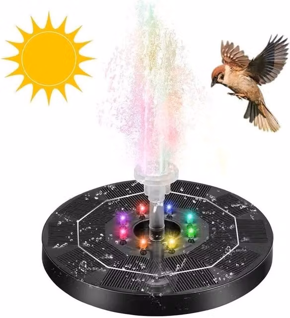 Kelvenix Solar Powered Floating Water Fountain in Black – 1