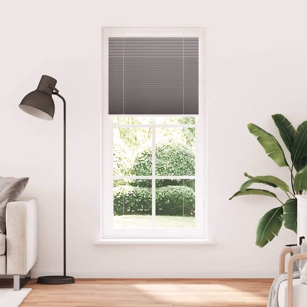 Berkfield Home Single Pleat Blind in Anthracite Grey, W: 95 cm, H: 200 cm – 2