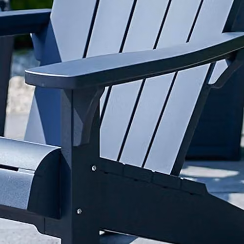Keter Pack of 2 Alpine Adirondack Outdoor Garden Chairs in Anthracite with Wood-Effect Finish and Cup Holders – 5