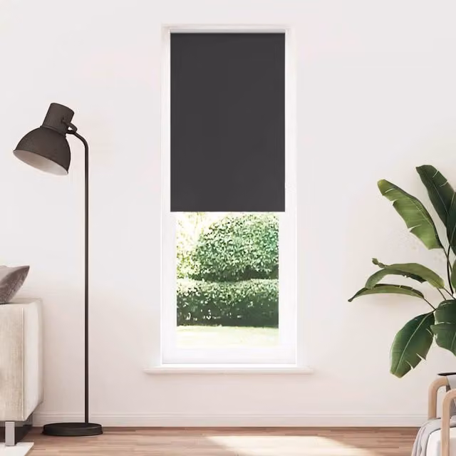 Berkfield Home Blackout Roller Blind, Black Polyester, W: 80 cm, H: 230 cm