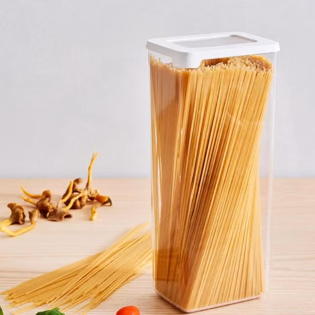 GastroMax Stackable Airtight Dry Food Keeper, 2.25 l, Transparent and White
