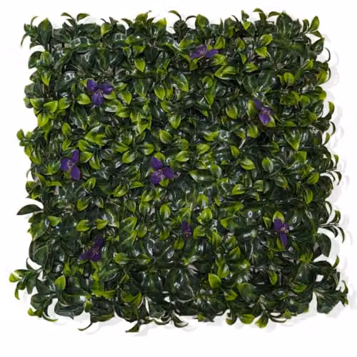 Best Artificial Purple Laurel Flower Dense Topiary Hedging Panel, W/H: 50 x 50 cm – 1