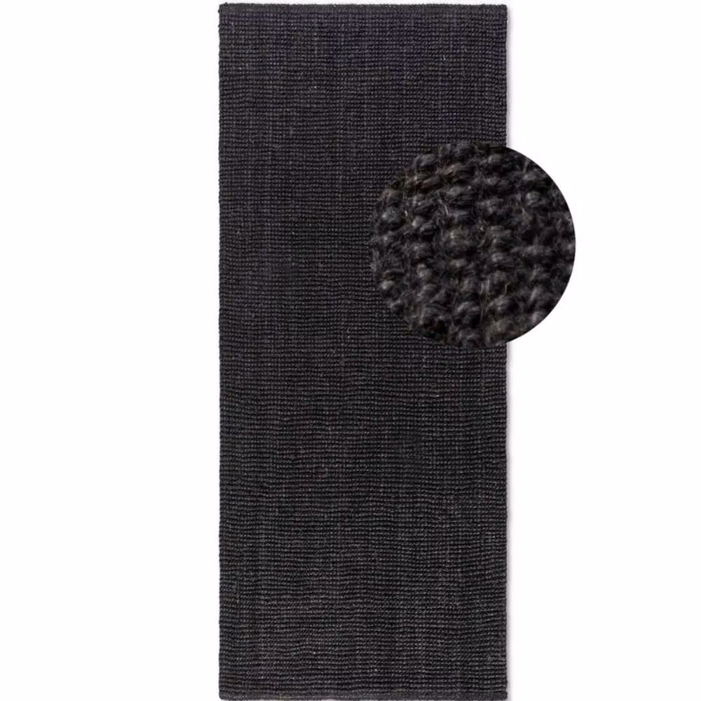 THE RUGS Handwoven Flatweave Jute Rug in Black, W: 190 cm, D: 280 cm – 4