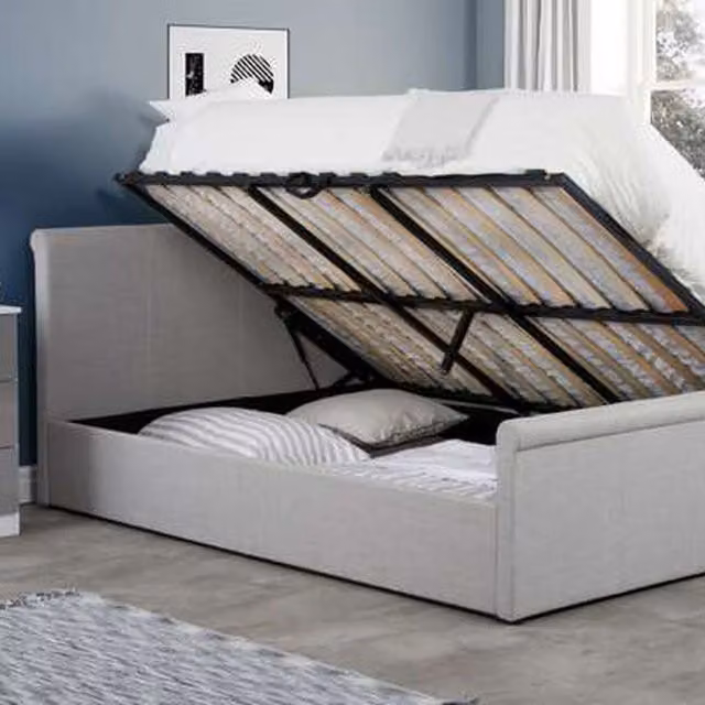 Birlea Stratus Upholstered Ottoman Bed in Grey, W/D/H: 180 x 200 cm