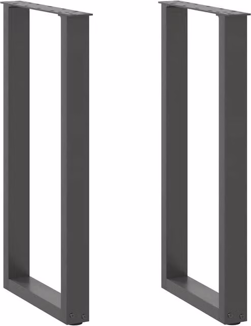 Berkfield Home U-Shaped Steel Coffee Table Legs, 2 Pieces, Anthracite and Black, W: 28 cm, H: 72-73 cm – 1