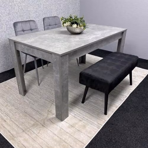 KOSY KOALA Grey Wooden Dining Set with Rectangular Table, 2 Chairs and 1 Bench – 1