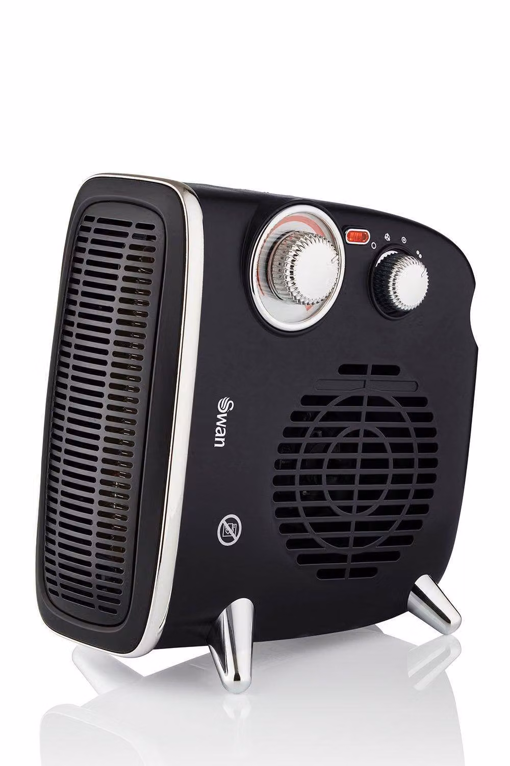 Swan Black Vertical Freestanding Fan Heater with Thermostat – 3