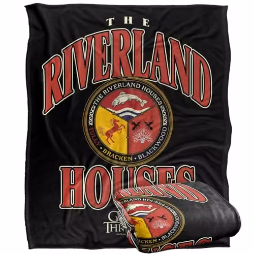 Warner Bros. Game of Thrones Varsity Riverland Silky Touch Super Soft Fleece Throw Blanket, Multicolour, W: 127 cm x H: 152.4 cm – 1