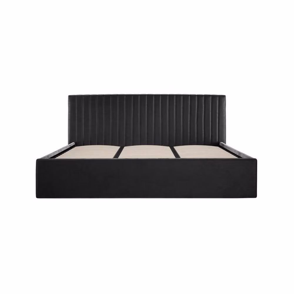 Lemon Pavilion Furniture Berlin Ottoman Super King Size Bed Frame in Black Velvet with Lift Up Base, W/D/H: 200 x 160 x 89 cm – 2