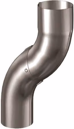 Lindab Majestic Steel One-Piece Downpipe Offset, 87mm, Silver Galvanised Steel