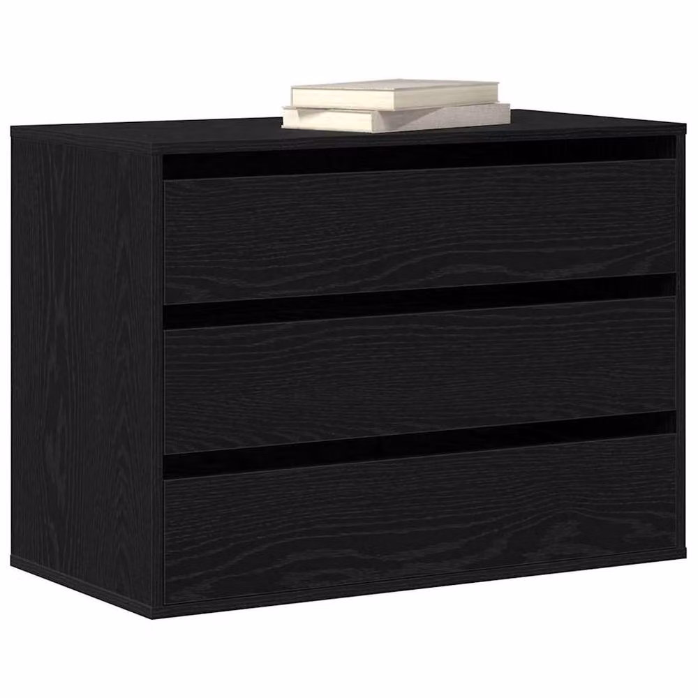 Berkfield Home Corner Chest of Drawers in Black Oak, W/D/H: 80 x 41 x 58 cm – 3
