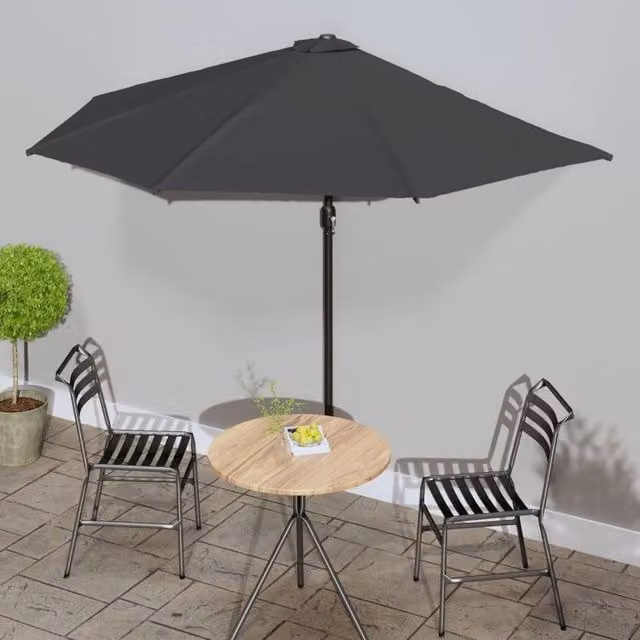 Berkfield Home Balcony Parasol with Aluminium Pole in Anthracite and Black, W: 300 cm, D: 155 cm