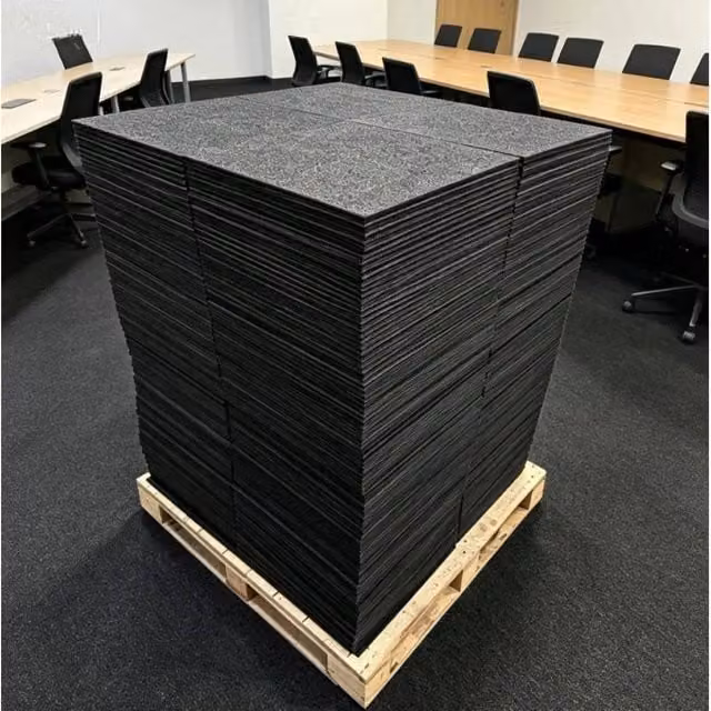 SPETLEK Durable Commercial Carpet Tiles in Dark Grey, W/D/H: 50 x 50 x 2 cm