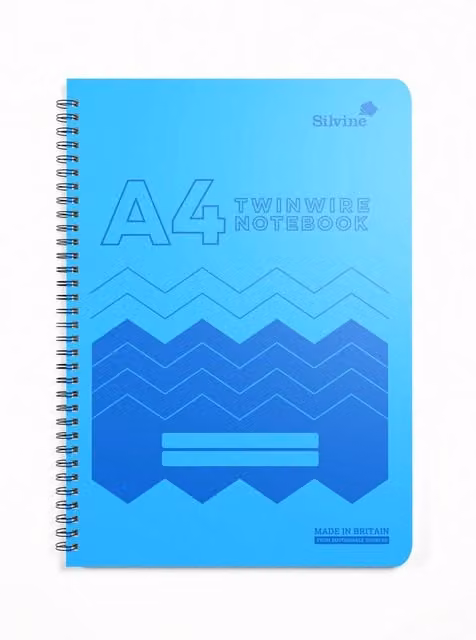 Silvine A4 Polypropylene Wire Notebook in Blue and Multicolour