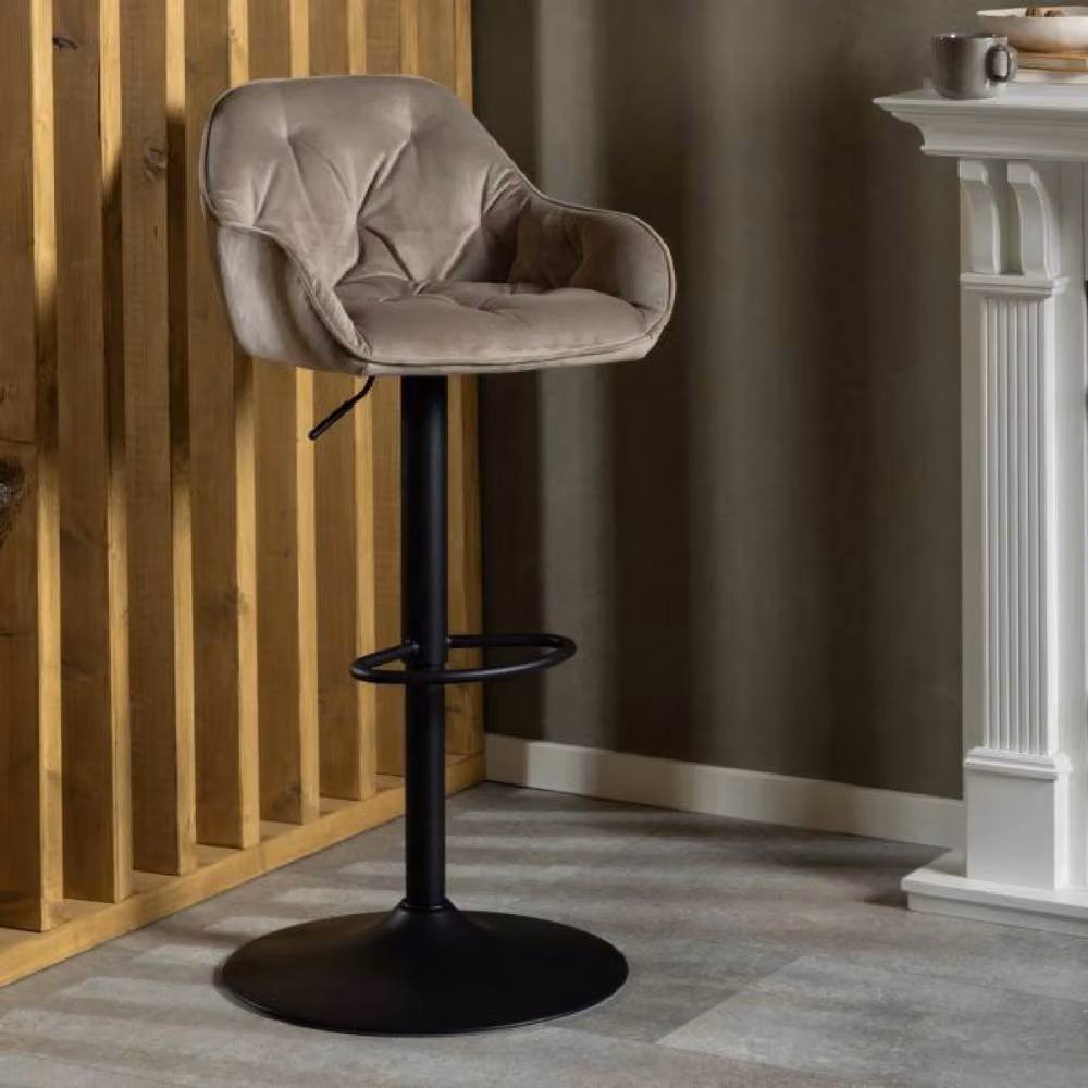 netfurniture Camden Swivel Bar Stool Set of 2 in Beige Velvet – 3