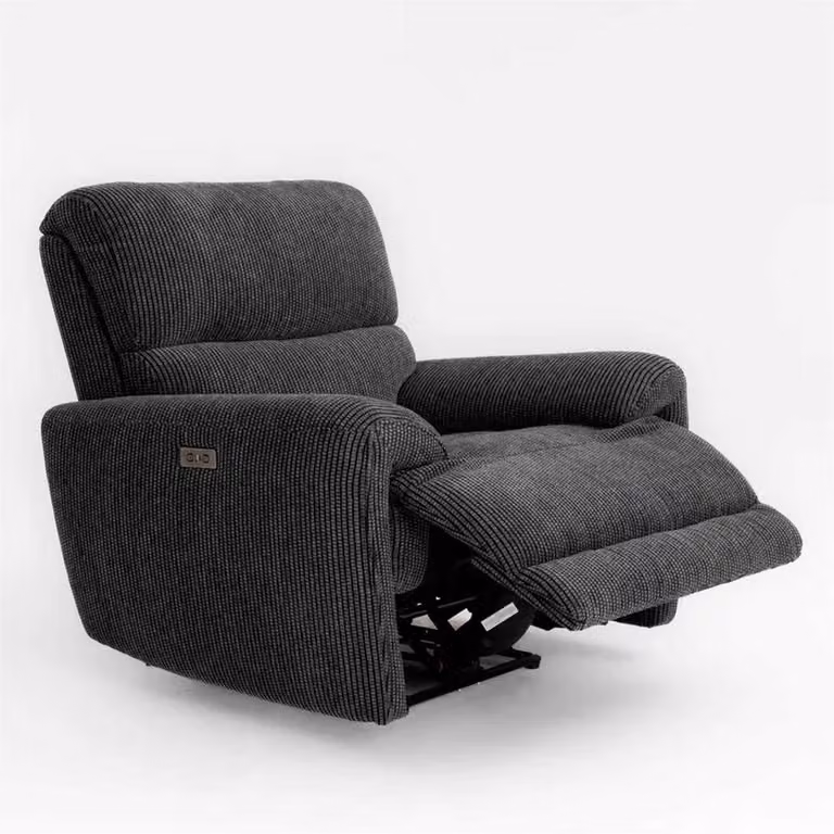 Furnishings For Less UK Carla Electric Power Reclining Armchair, Single Seater, Midnight Black Fabric