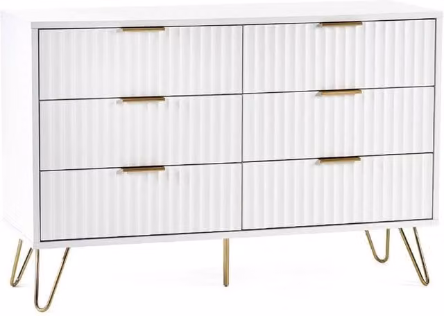 Cheshire Premium Siena 6 Drawer Chest in White – 1