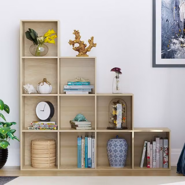 Vida Designs Durham 10 Cube Staircase Storage Unit in Oak