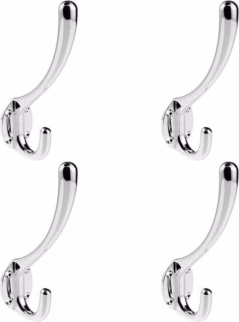 Loops 4x Heavyweight One Piece Hat and Coat Hook in Polished Chrome, 76mm Projection