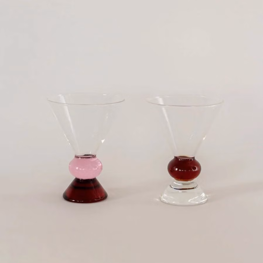 Sophie Lou Jacobsen Totem Provence Cocktail Glasses in Pink, Amber, Blue and Multicolour