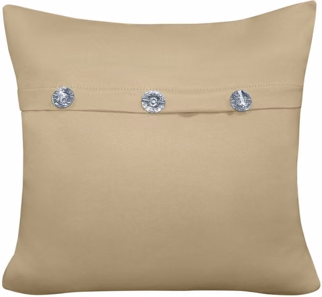 Velosso Glamour Square Polyester Cushion in Stone, Yellow and Beige