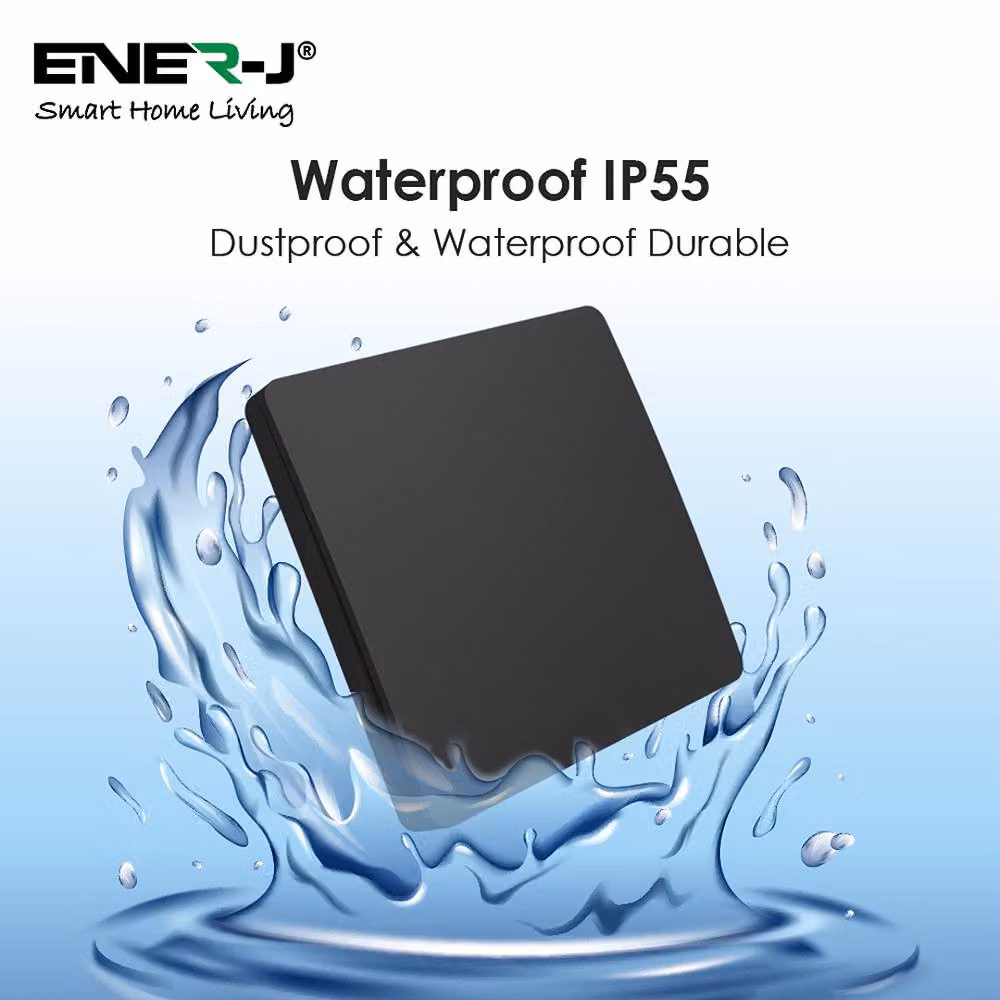 ENER-J 1 Gang Wireless Kinetic Dimmer Switch, Black, 100W RF WiFi Compatible – 2