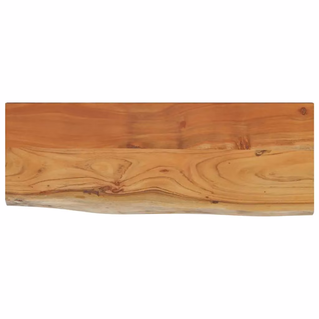 Berkfield Home Rectangular Acacia Solid Wood Wall Shelf with Live Edge, Brown, W/D/H: 70 x 30 x 2.5 cm – 2