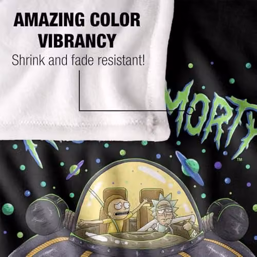 LOGOVISION Rick and Morty Drunk Rick Ship Super Soft Fleece Throw Blanket, Multicolour, W: 91 cm x D: 147 cm – 3