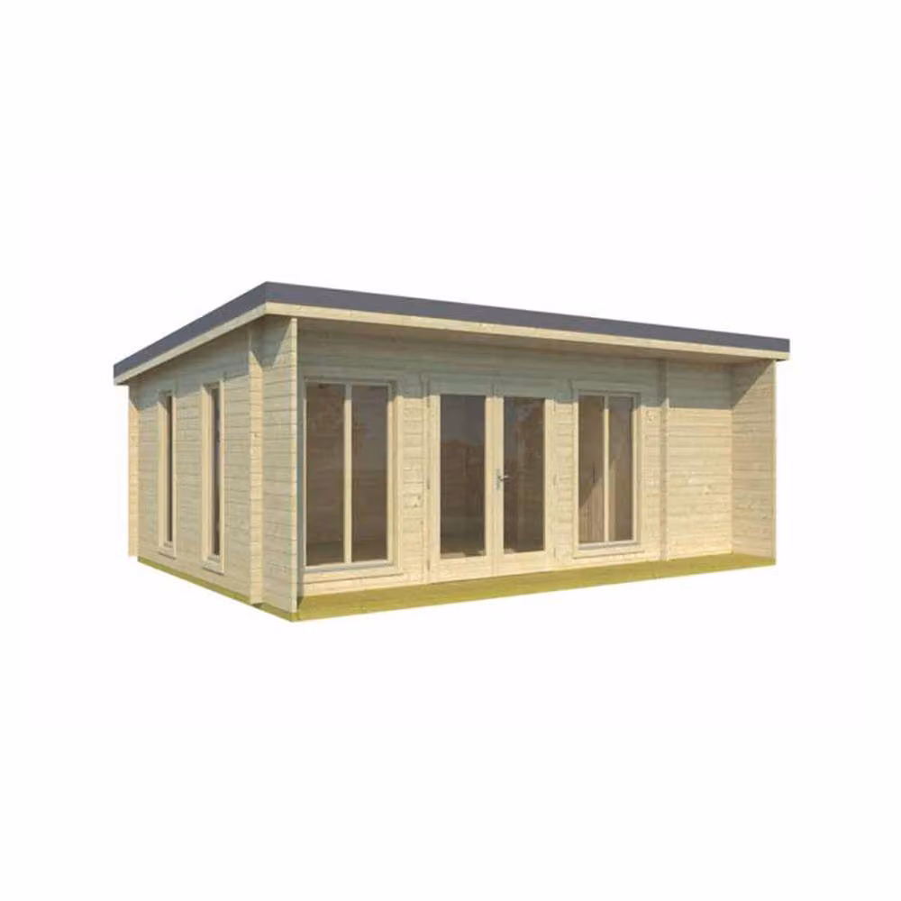 Lasita Maja Ltd Japan Log Cabin Wooden Garden Room and Home Office in Brown, W: 470 cm, D: 648 cm, H: 250.8 cm – 2