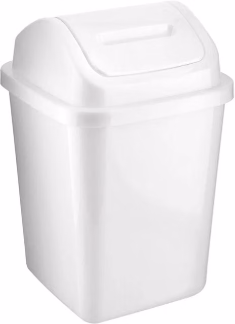 Kelvenix White 5L Swing Top Plastic Bathroom Bin