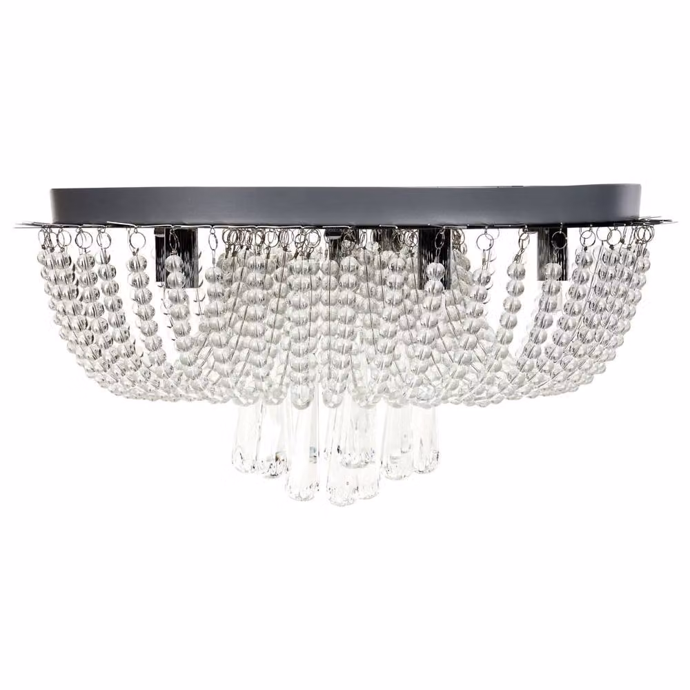 Wyld and Coco Silver Crystal Chandelier in Chrome and Metal with Glass Details – 2