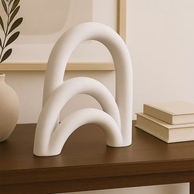 Orsina White Abstract Contemporary Tabletop Sculpture – 1