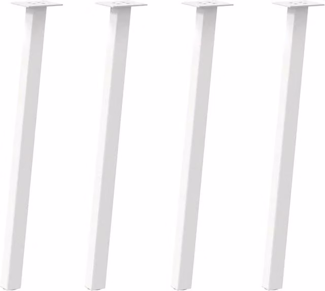 Berkfield Home Steel Coffee Table Legs, 4 Pieces, White, Height: 72 cm