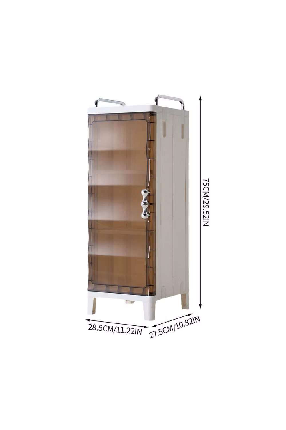 Garden Sanctuary White Plastic Freestanding Garden Storage Cabinet with Hinged Doors – 4