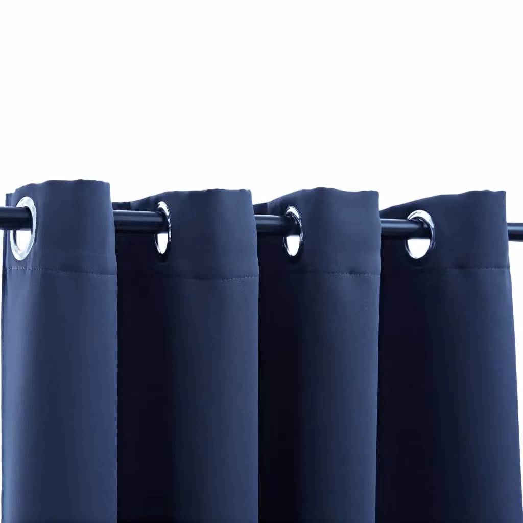 Berkfield Home Blue Blackout Curtains with Eyelets, 2 Pack, W: 140 cm, H: 245 cm – 3
