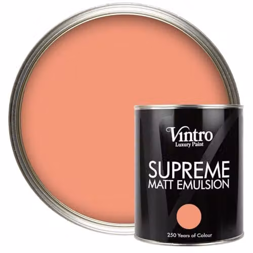 Vintro Luxury Matt Emulsion Porto Terracotta Multi Surface Paint for Walls, Ceilings, Wood and Metal, 1 l