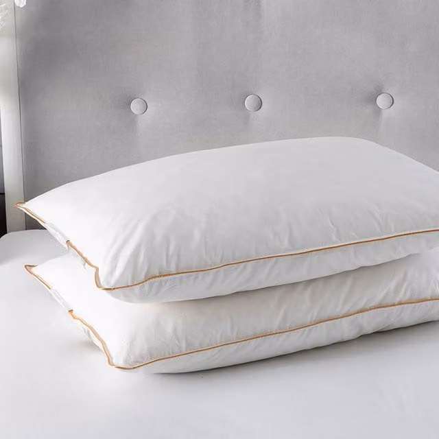 Snug City Luxury Goose Feather and Down Pillow Pair with 100% Cotton Cover in White