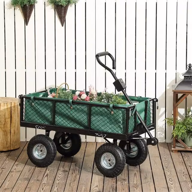 EONLION Green-Garden Trolley Cart with Liner in Green – 1