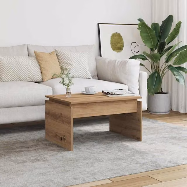 Berkfield Home Artisan Oak Coffee Table in Brown, W: 68 cm, D: 50 cm, H: 38 cm