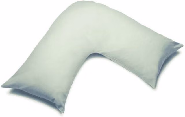 Belledorm Easycare Percale V-Shaped Orthopaedic Pillowcase in Green and Yellow