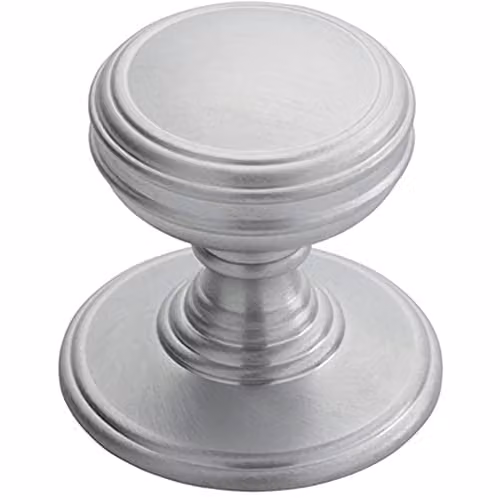 Loops Ringed Tiered Cupboard Door Knob in Satin Chrome, 38mm Diameter