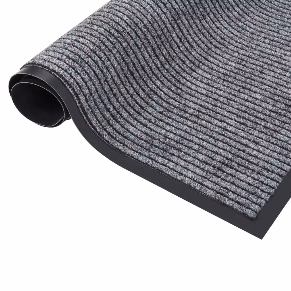 Berkfield Home Striped Grey and Black Non-Slip Doormat W/D: 60 x 80 cm – 2