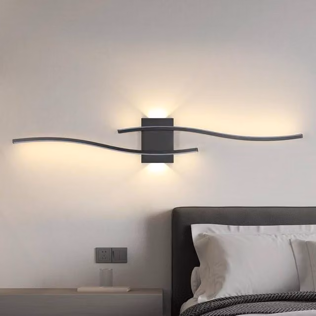 Goeco Modern LED Indoor Up and Down Wall Light, 27W, 3000K Warm White, Black, Length: 89 cm
