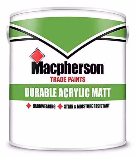 Macpherson Acrylic Matt Synthetic Resin Paint in Brilliant White, 2.5 l