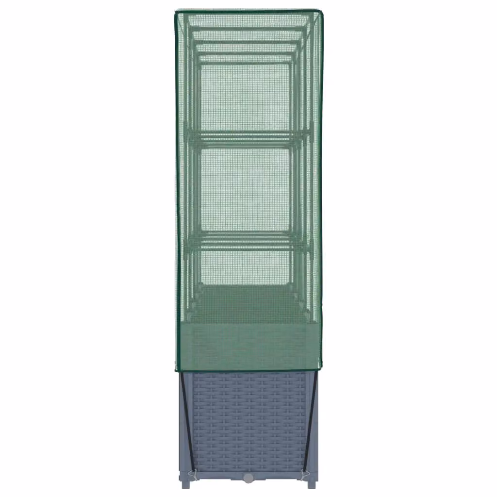 Berkfield Home Raised Bed with Greenhouse Cover in Black Rattan Look, W: 160 cm, D: 40 cm, H: 153 cm – 3