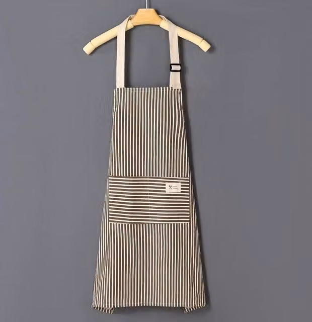 PAWNORA Set of 2 Multicolour Striped Cotton Chef Aprons for Adults
