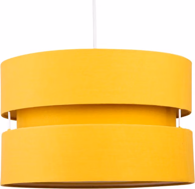 First Choice Lighting Ochre Layered Easy Fit Drum Light Shade in Yellow